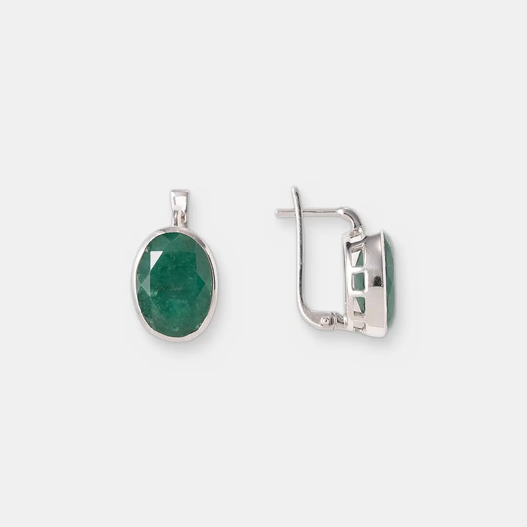 Серебряные серьги с бериллами